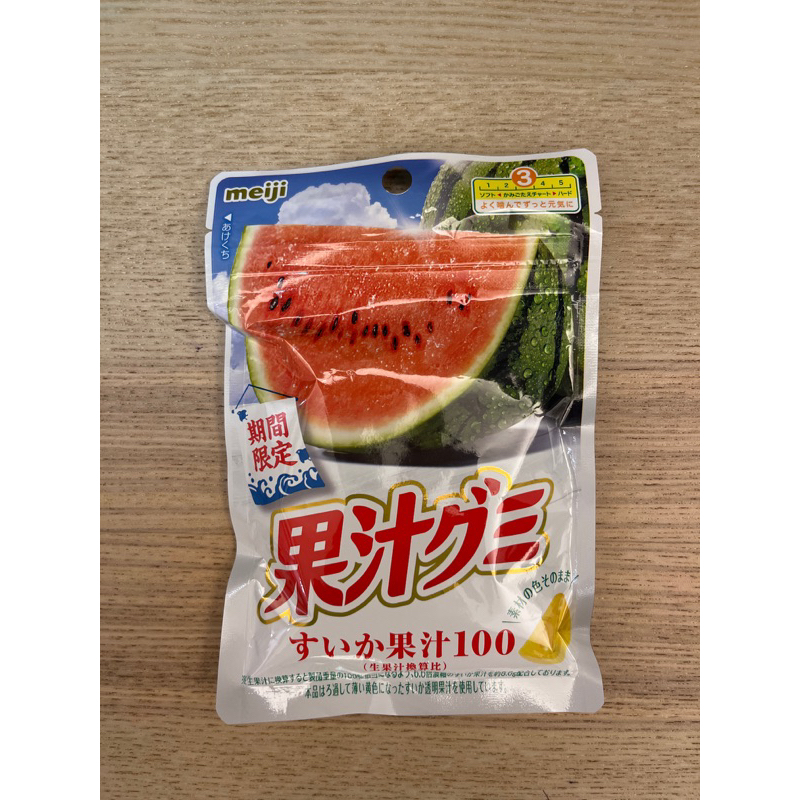 明治 meiji 果汁グミ すいか果汁100 グミ１０袋 - 菓子