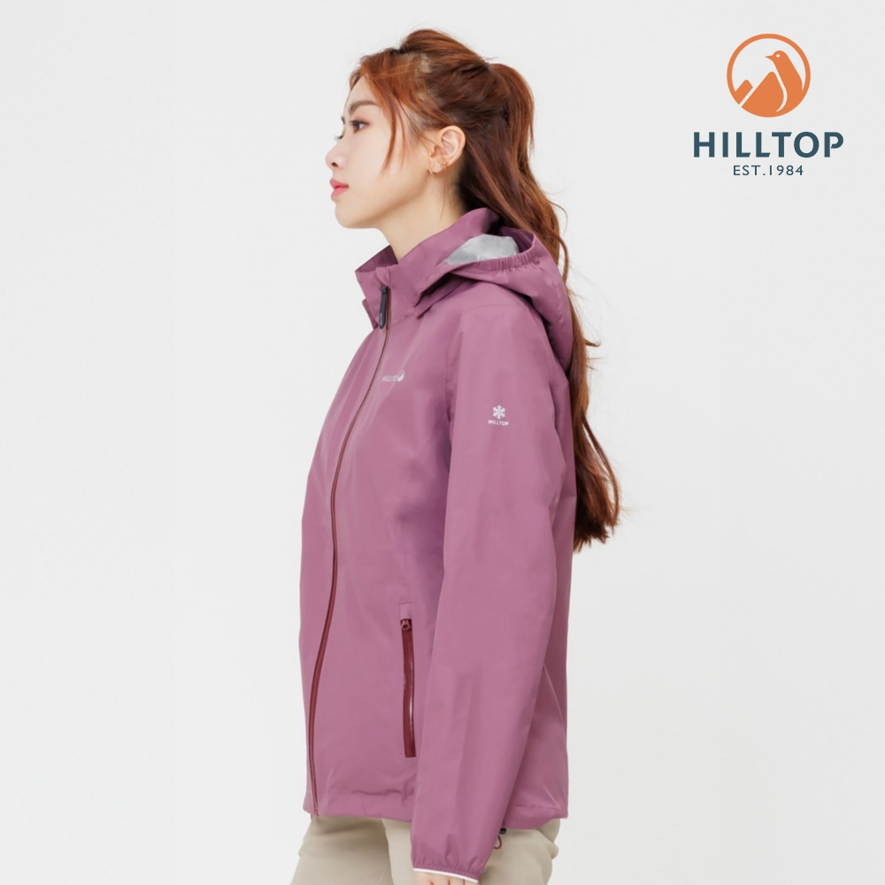 Hilltop 山頂鳥】GORE-TEX 防水透氣抗UV 超輕量可拆帽外套女款鬱金香紅