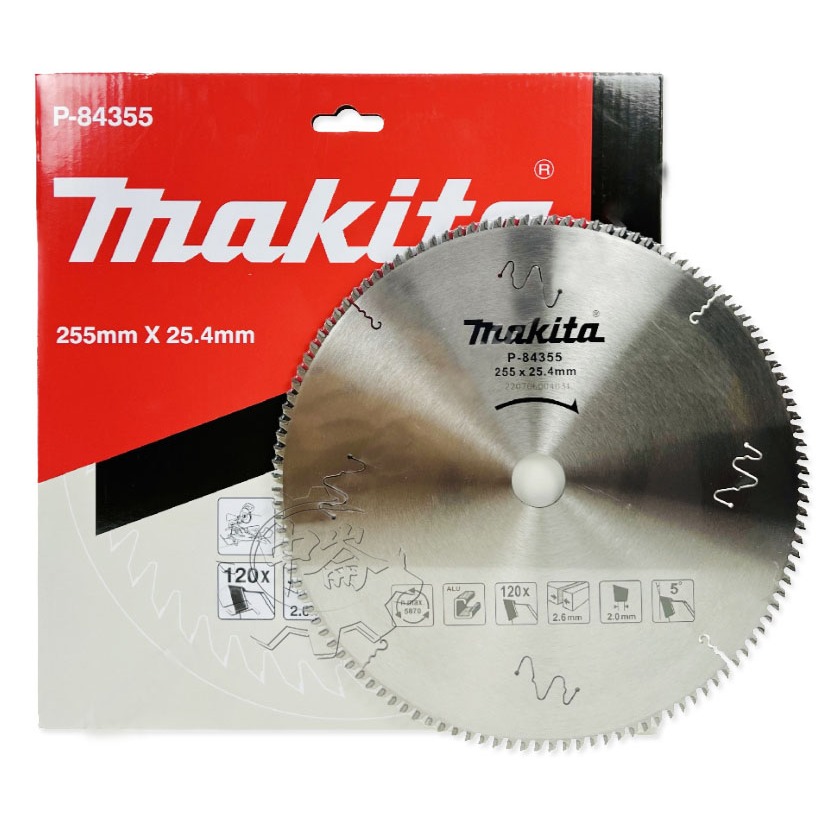 ＊中崙五金＊【附發票】Makita 牧田 鋁材鎢鋼鋸片P-84355 圓鋸片 255*25.4*120T 適切材質:鋁材 | 蝦皮購物