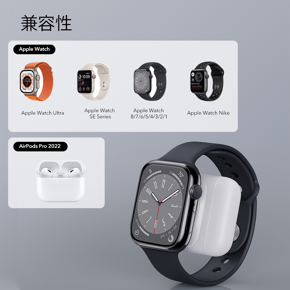 ESR 億色 置簡系列 iPhone MagSafe 蘋果認證 便攜式手錶無線充