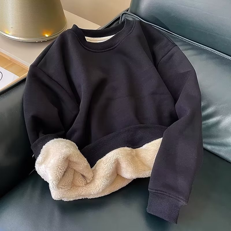圓領衛衣 羊羔絨衛衣 大尺碼【M-5XL】秋冬季新款男女加厚加絨寬鬆韓版純色套頭衛衣 大學T男 保暖衣 長袖 打底衫 | 蝦皮購物