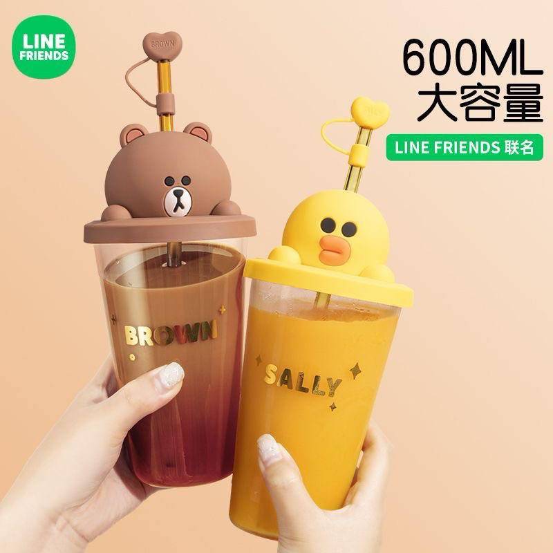Line friends 玻璃吸管杯 | 蝦皮購物