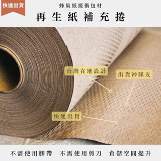 【1996紙國王】台灣製造 補充捲 再生紙 蜂巢紙 緩衝材 環保包材 減塑包裝 包裝紙 出貨包裝 100%可回收 回收紙