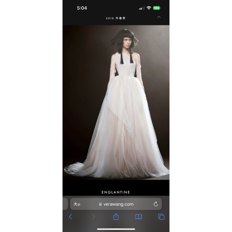 正品Vera Wang US6 婚紗白紗結婚禮服Englantine 手工婚紗| 蝦皮購物