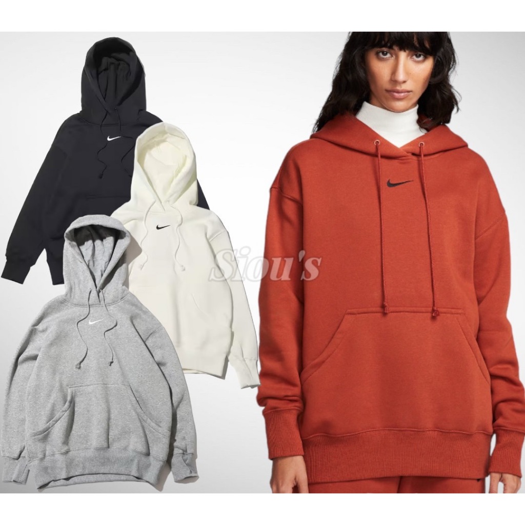 Siou's］NIKE W NSW PHNX FLC OS PO HOODIE 刷毛保暖女子長袖帽T