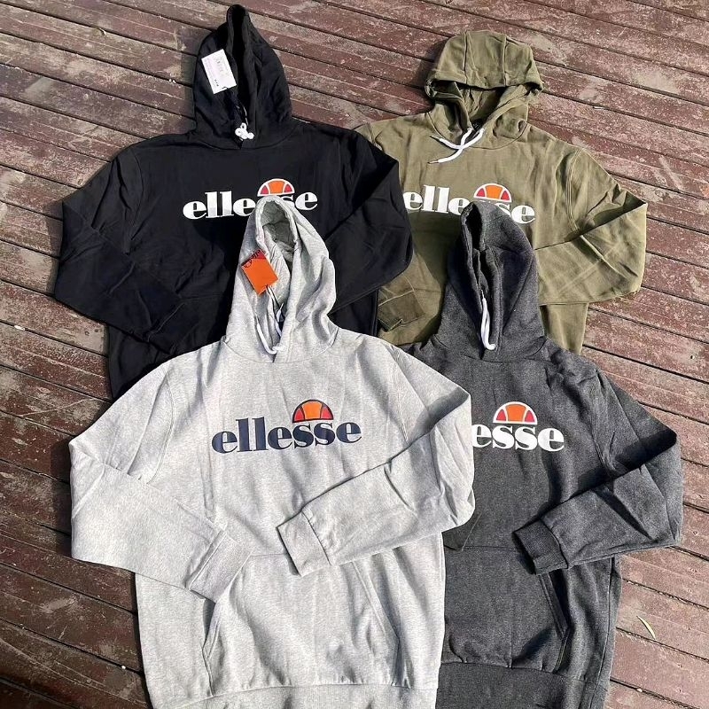 ellesse 長袖帽T 嘻哈饒舌尺寸：黑M L 淺灰S~XL 藏藍&深灰S~XXL 軍綠