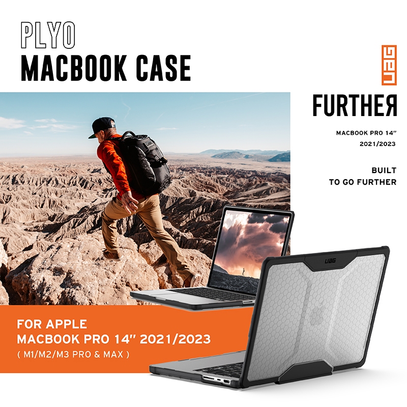 UAG 耐衝擊 MacBook Pro 14 吋 (M4，2024) 軍規防摔全透保護殼, 透明