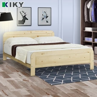 【KIKY】艾麗卡床架 + 彈簧床墊(可單購床架) 台灣製造｜ ✧單人加大、雙人5尺✧實木低甲醛 床板 床架組