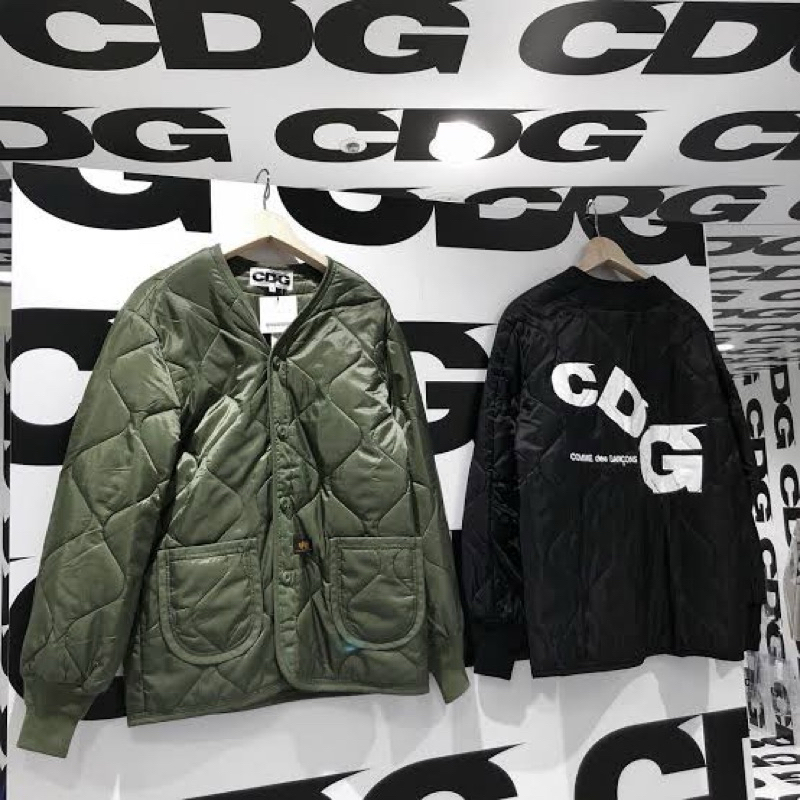 CDG X ALPHA LINER JACKET 川久保玲軍裝外套軍綠葫蘆XL現貨| 蝦皮購物