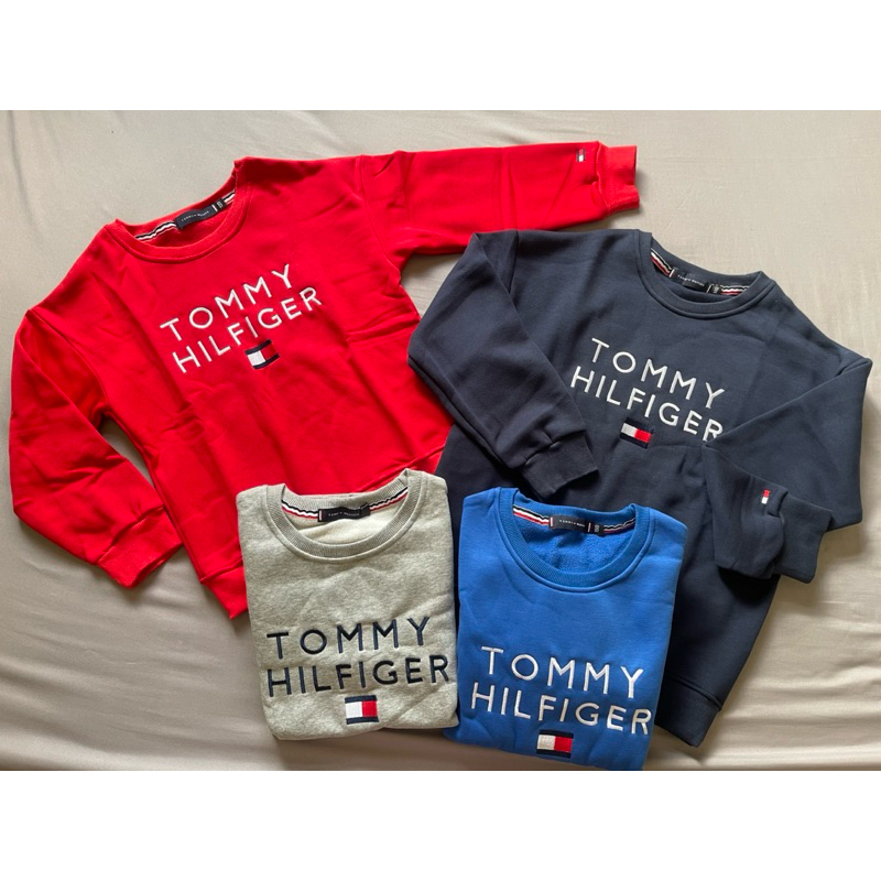 Tommy Hilfiger （110-165cm）男女童保暖內刷毛大學T#內刷毛T（成人可穿）