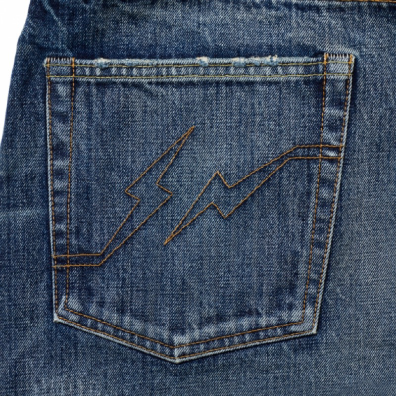 FRAGMENT x SEQUEL DAMAGE DENIM PANTS INDIGO 刀割破壞牛王藤原浩日本 