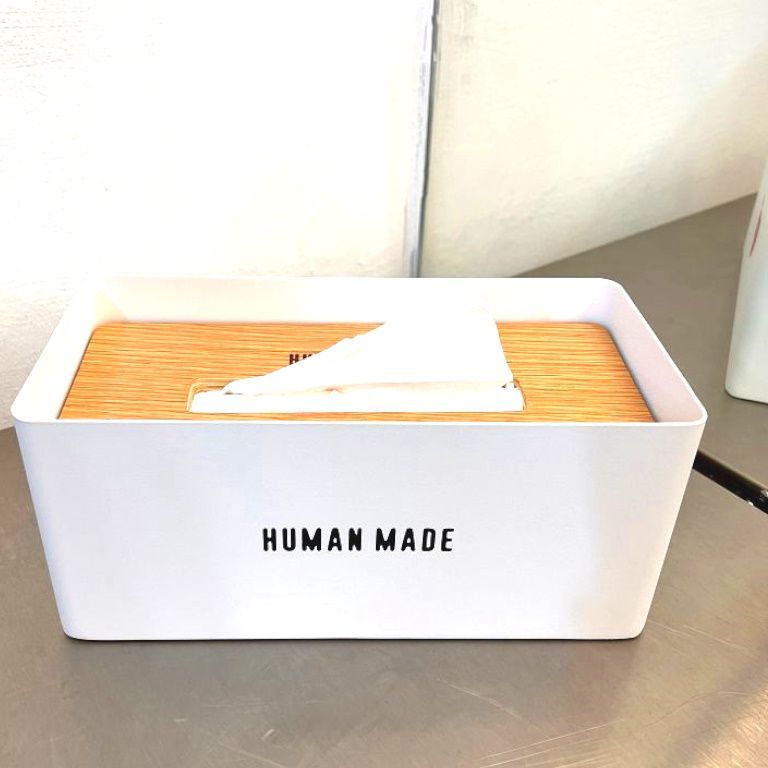 BLACK全新HUMAN MADE金屬製重量級TISSUE BOX面紙盒/衛生紙盒TRASH CAN