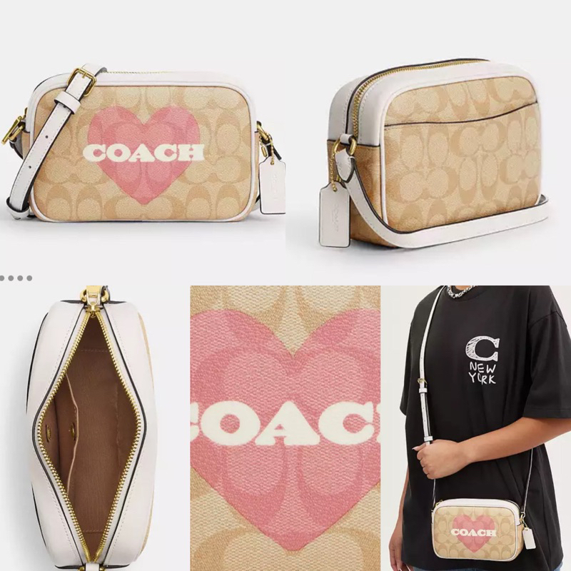 客訂Coach Mini Jamie Camera Bag In Signature Canvas With Heart | 蝦皮購物