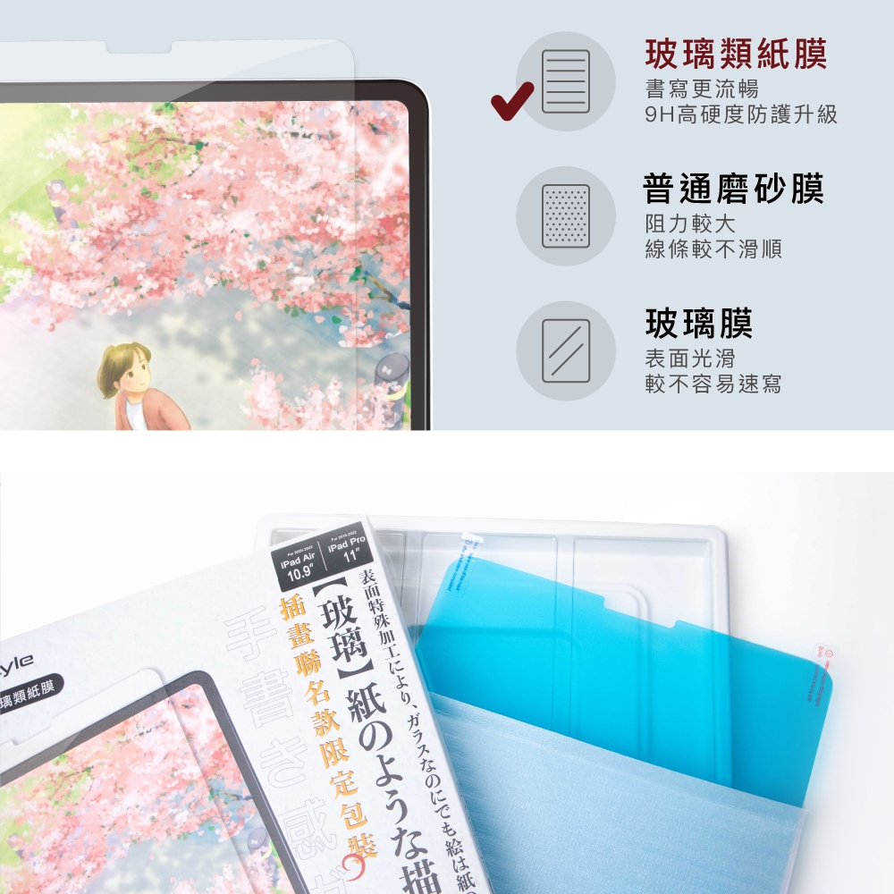 AHAStyle 玻璃類紙膜 iPad Air 13 吋 (第 2 代，2025，M3) 繪畫擬紙感玻璃貼