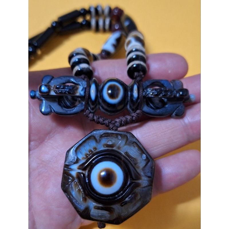 珍福西藏天眼珠精品】〔珍藏版〕正八卦六字真言，大龍睛，（精雕裸空