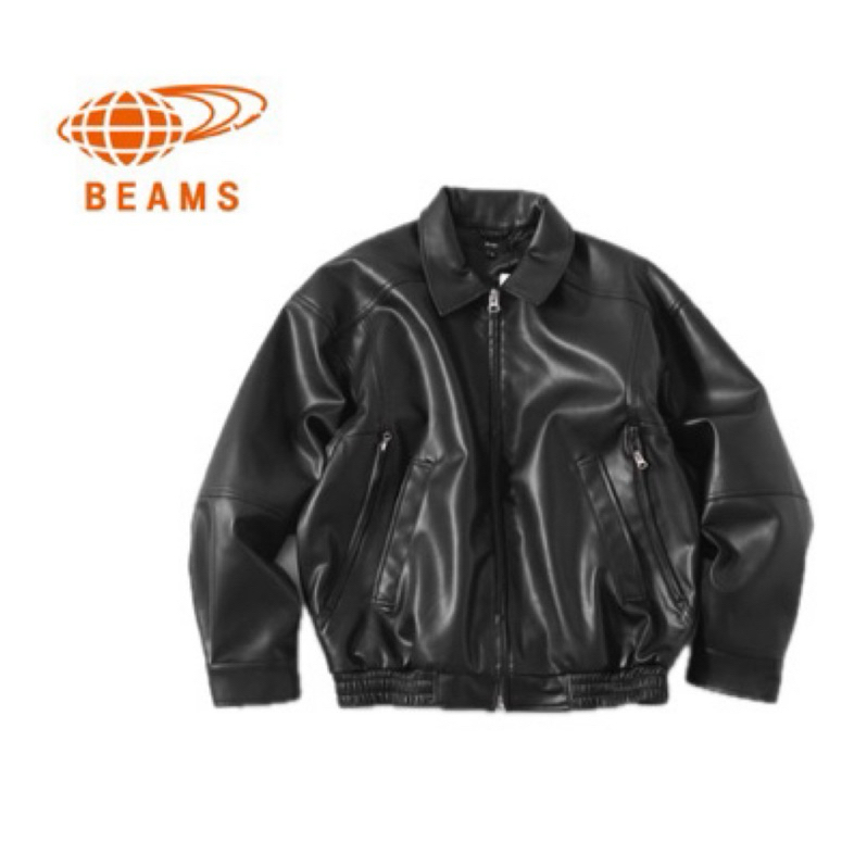 BEAMS 24SS Vintaga Leather zip blouson寬鬆美式復古機車皮衣