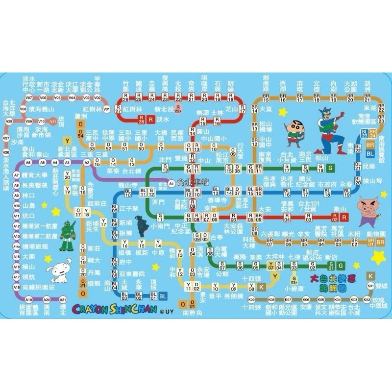 現貨 ️捷運路網圖悠遊卡 蠟筆小新 交通卡 悠遊卡 | 蝦皮購物