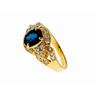 【JDPS 御典品 / 彩寶專賣】天然藍寶戒指 黃色14K金檯 商品編號：S6047-2