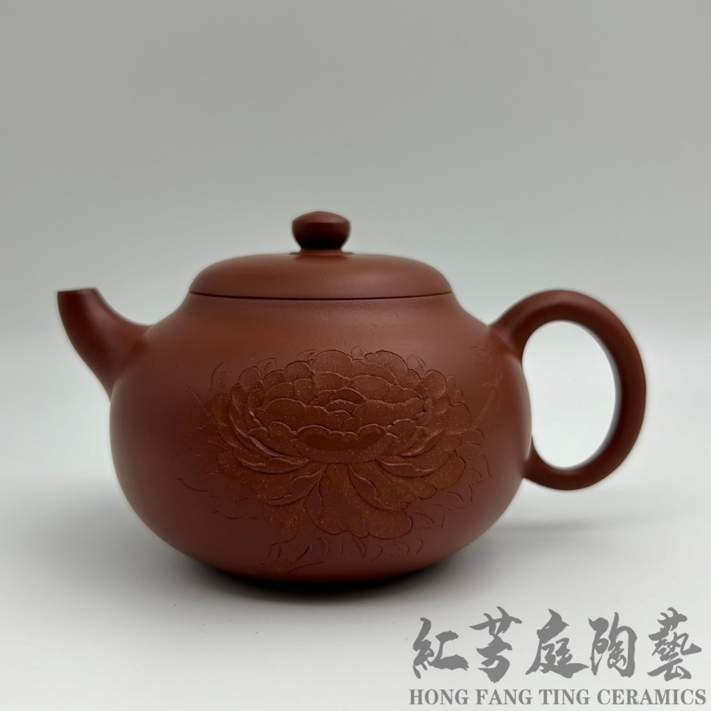 人気が高い 紅芳庭【福瓜朱泥壺】手工壺紫砂壺茶具宜興紫砂壺朱泥紫砂泡茶壺 施釉陶