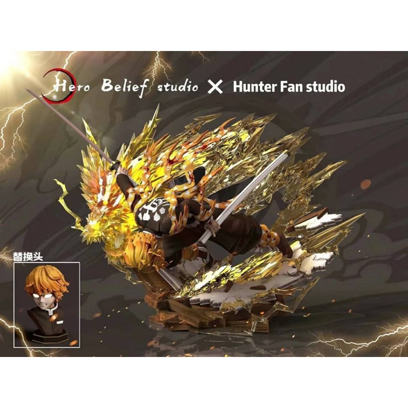 鬼滅之刃GK 雕像/公仔hero belief X hunter fan 火雷神我妻善逸血漬版