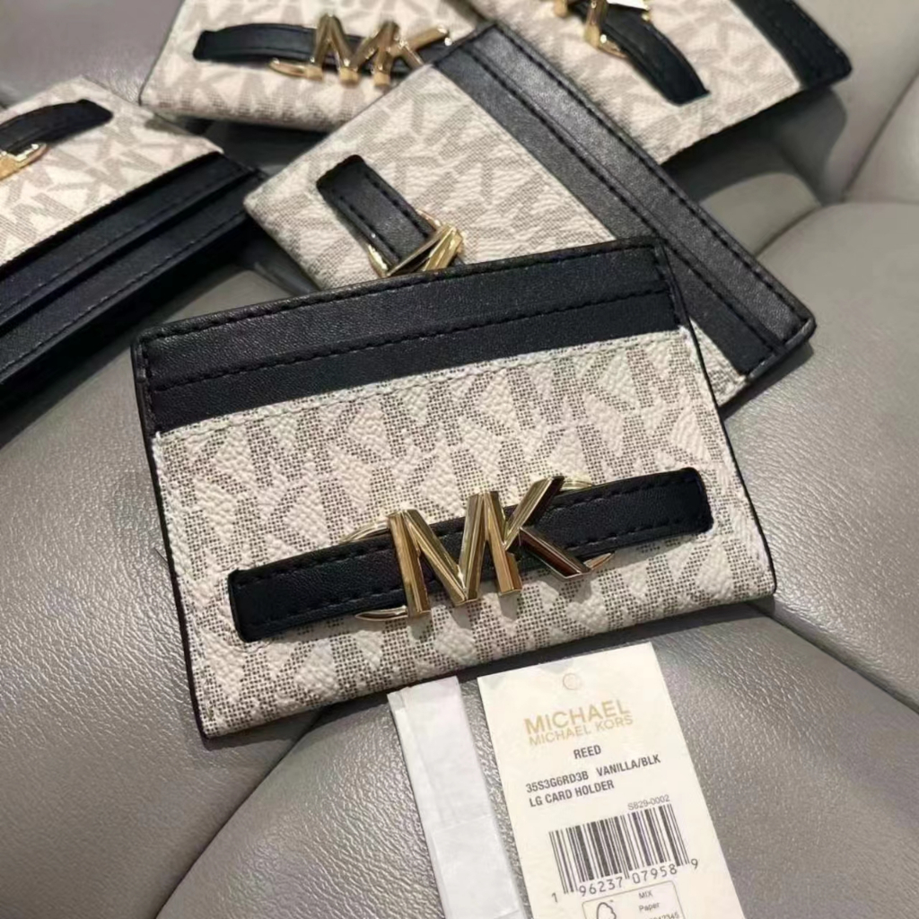 台灣現貨Michael Kors MK Reed 卡包10*7cm[黑白logo拼色][Vikiyaya美國代購] | 蝦皮購物