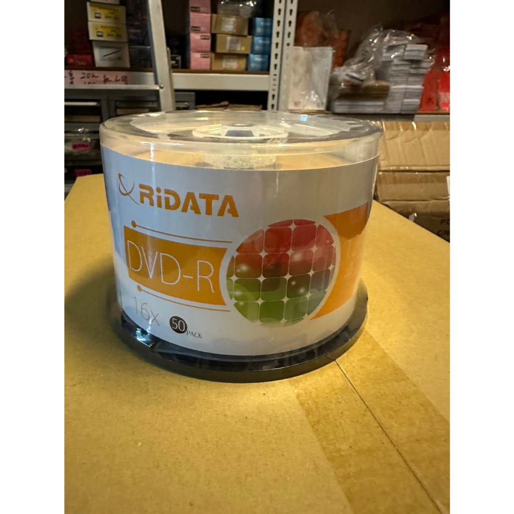 RIDATA 錸德 DVD-R 光碟片 含桶 (16X 4.7GB) (50片) DVD片 空白光碟片 布丁筒裝 | 蝦皮購物