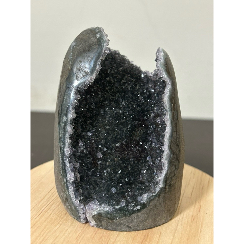 💯實物拍攝彩晶鎮（黑彩晶滿天星🌟很閃）247.7g紫晶簇紫水晶天然高級