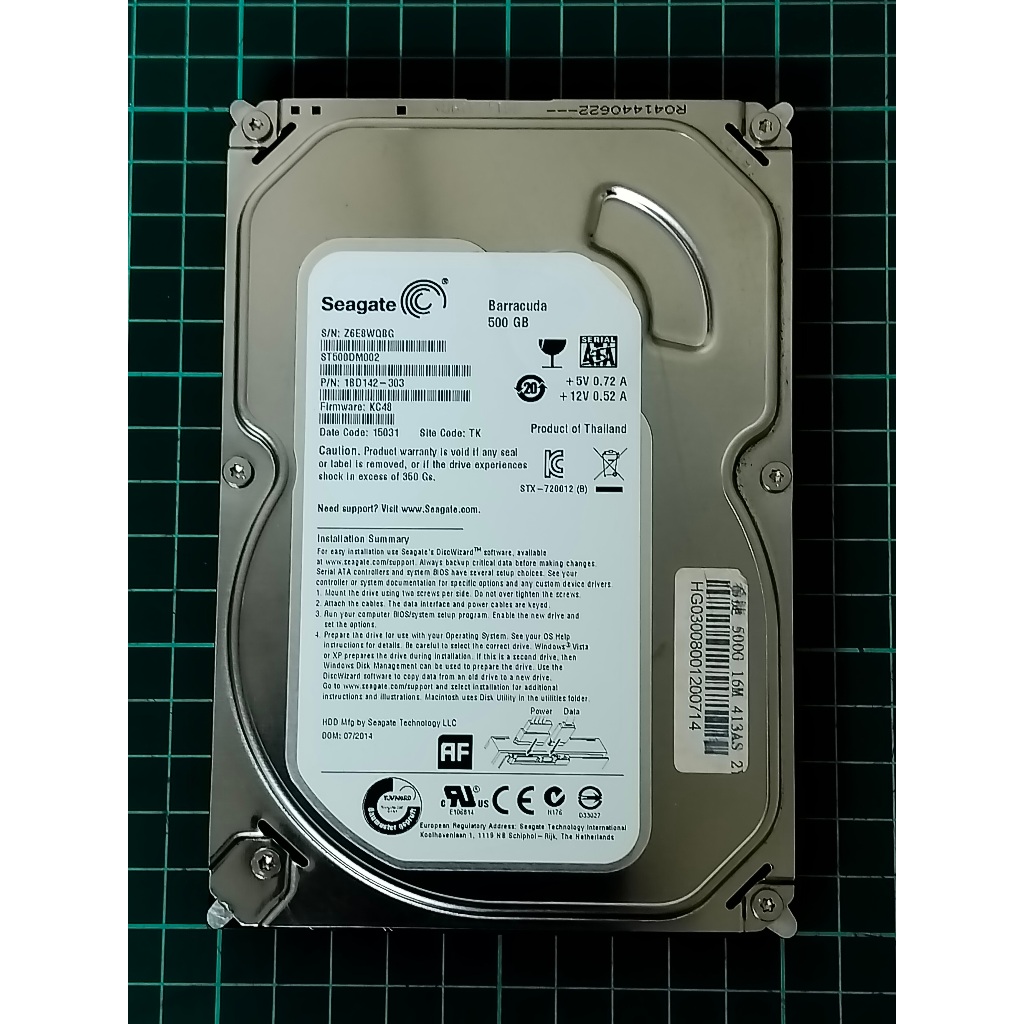 Disque Dur Seagate 500Go ST500DM002 - 3.5" HDD - Cache 1Go - Occasion Fonctionnel