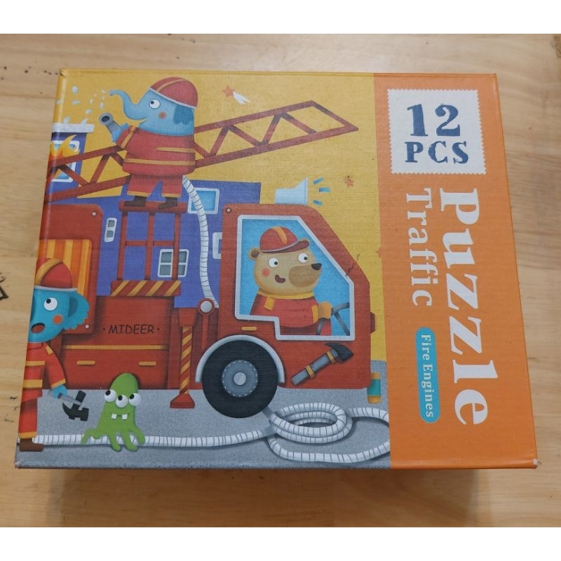 mideer puzzle traffic fire engines 拼圖 消防車 12pcs | 蝦皮購物