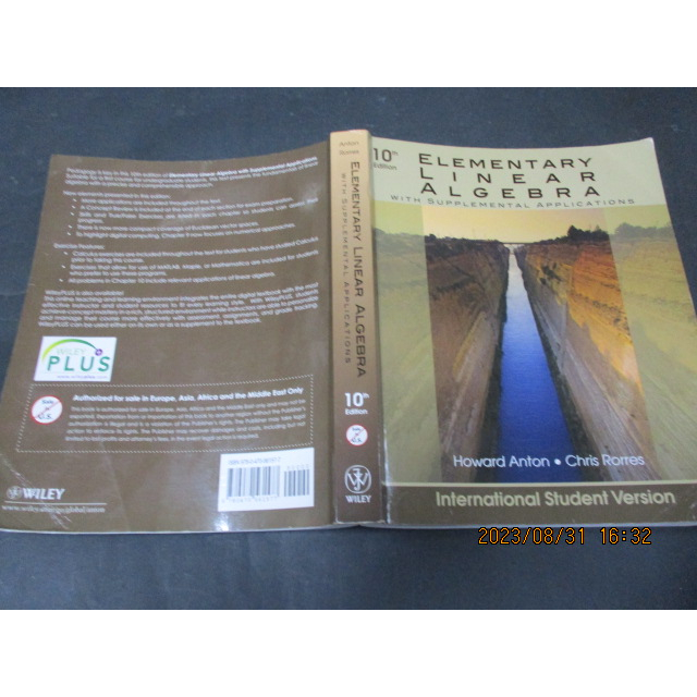 Elementary Linear Algebra 10/e Anton 9780470561577 | 蝦皮購物