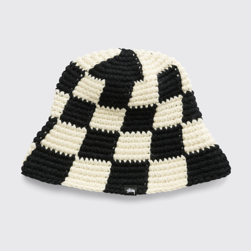 M.Lu} STÜSSY Checker Knit Bucket Hat 針織帽款| 蝦皮購物