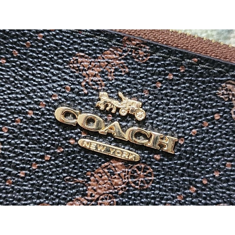 真品 Coach 手拿包 零錢包 錢包 卡包 馬車 logo 滿版 | 蝦皮購物