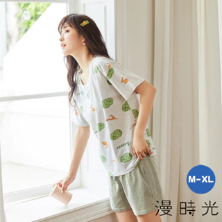 漫時光 女生純棉流行睡衣居家服 短袖小兔菜菜 M-XL (80228)