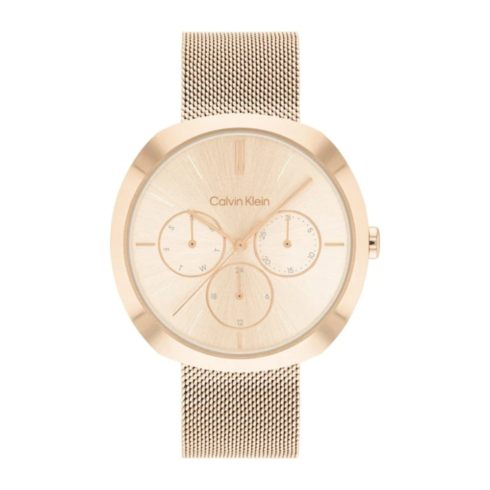 Calvin Klein CK 玫瑰金簡約日曆米蘭帶腕錶 38MM ( CK25200340 ) | 蝦皮購物