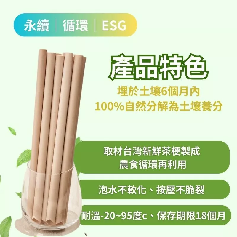 台灣茶纖維吸管（可自然分解）