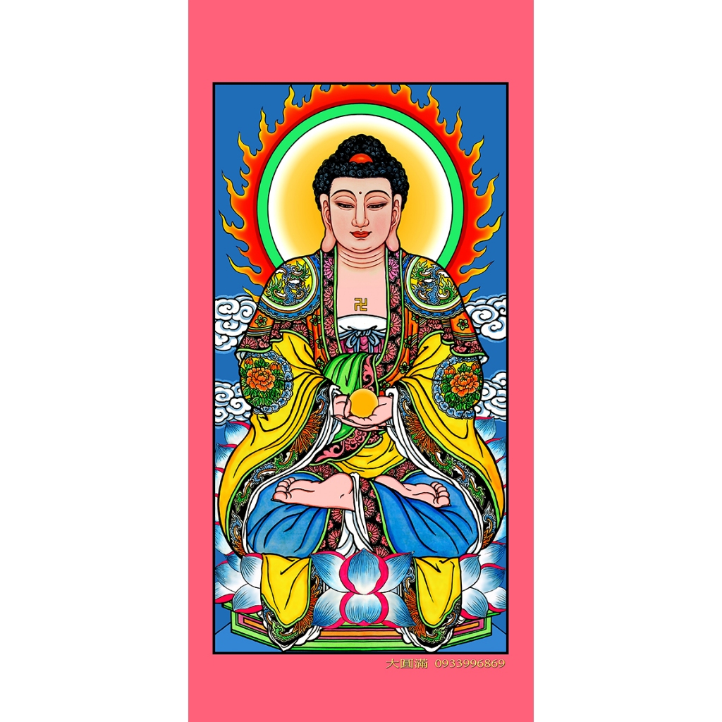 佛畫39 佛教誦經團法會掛軸(釋迦牟尼佛:中佛) | 蝦皮購物