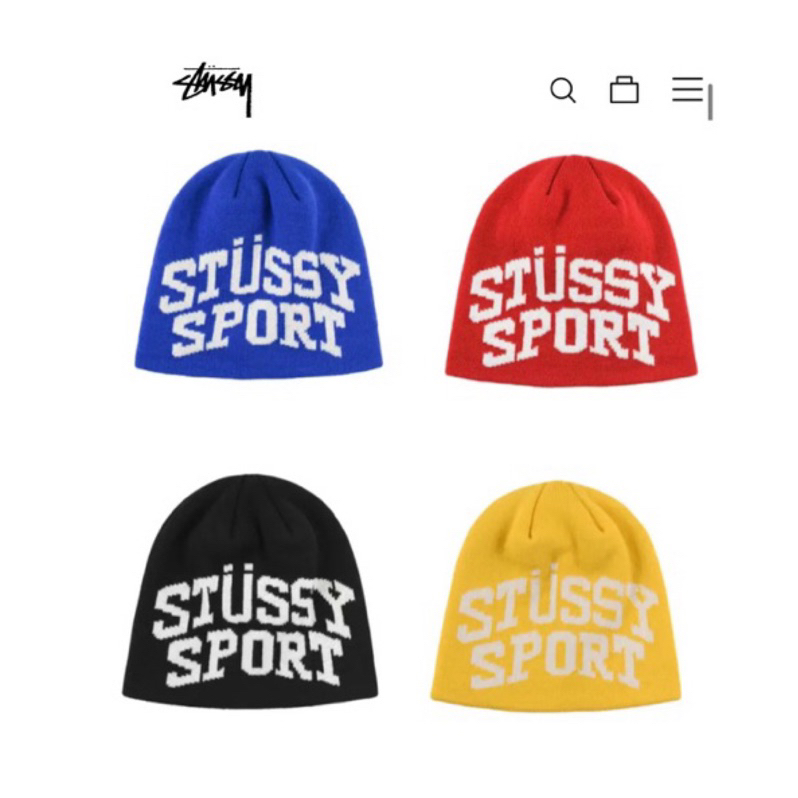 美國代購🇺🇸STUSSY SPORT JACQUARD SKULLCAP 提花字母毛帽冷帽滑板帽