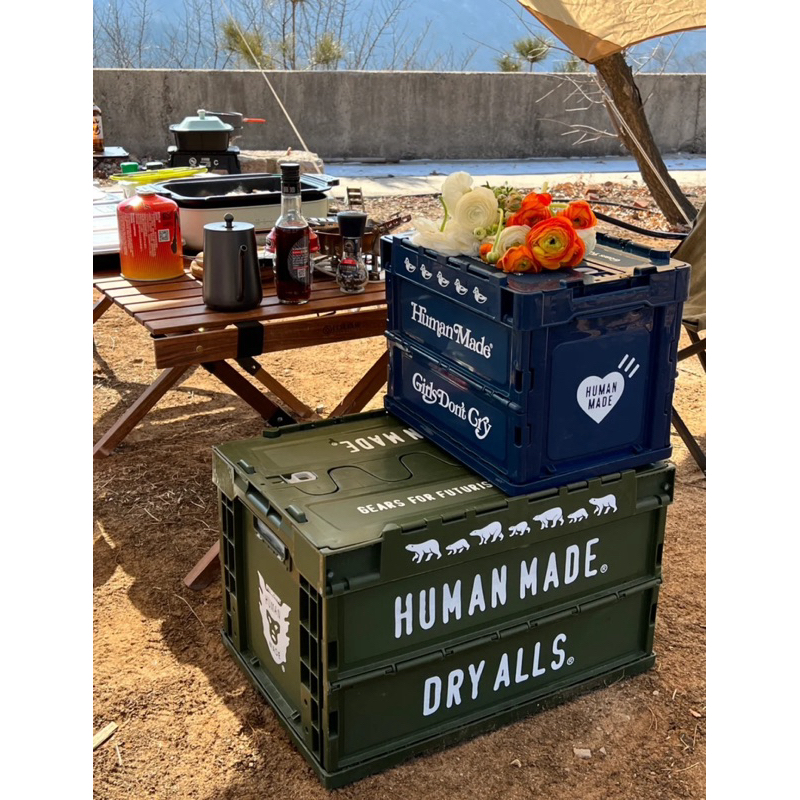🩶HUMAN MADE 20L｜50L小號大號儲物箱潮牌日式收納箱家用戶外車載整理