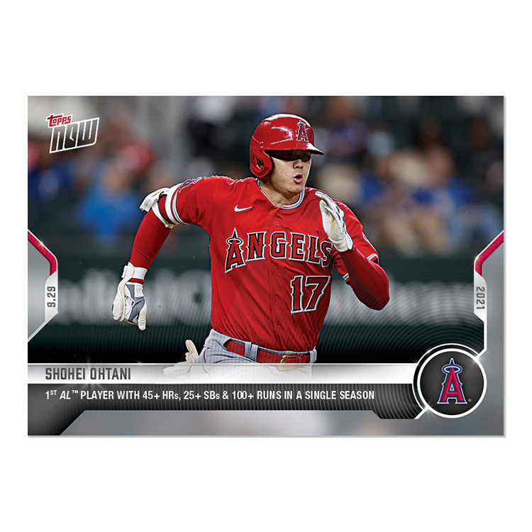 大谷翔平球員卡2021 MLB TOPPS NOW® Card 878 美聯首位達標45轟25盜100