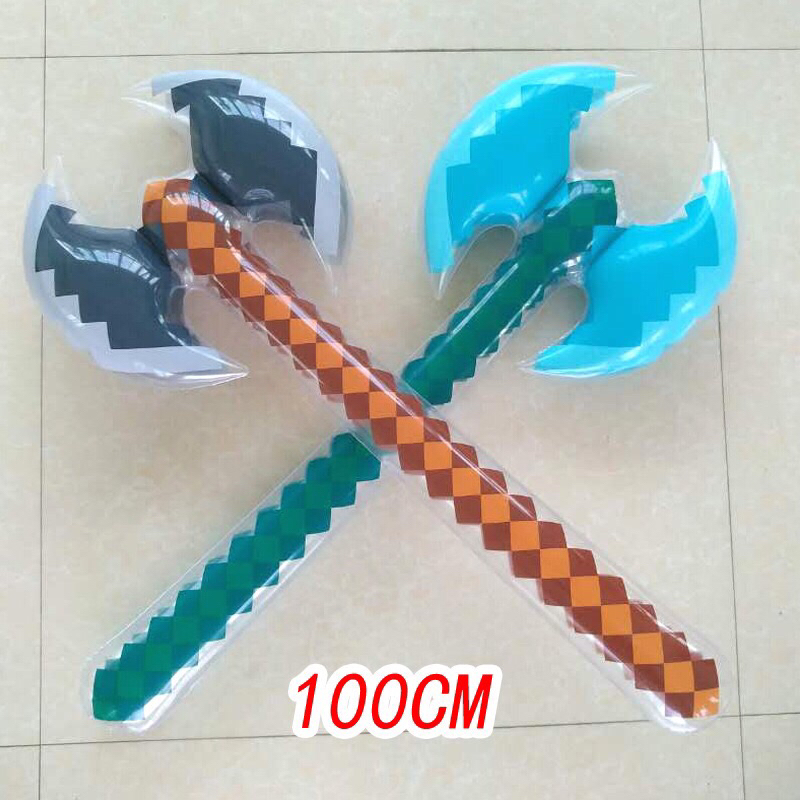 [台灣現貨]Minecraft格子劍 斧頭 充氣武器 我的世界 斧頭 大鎚 創世神 麥塊 馬賽克劍斧 鑽石劍 藍鎬 | 蝦皮購物