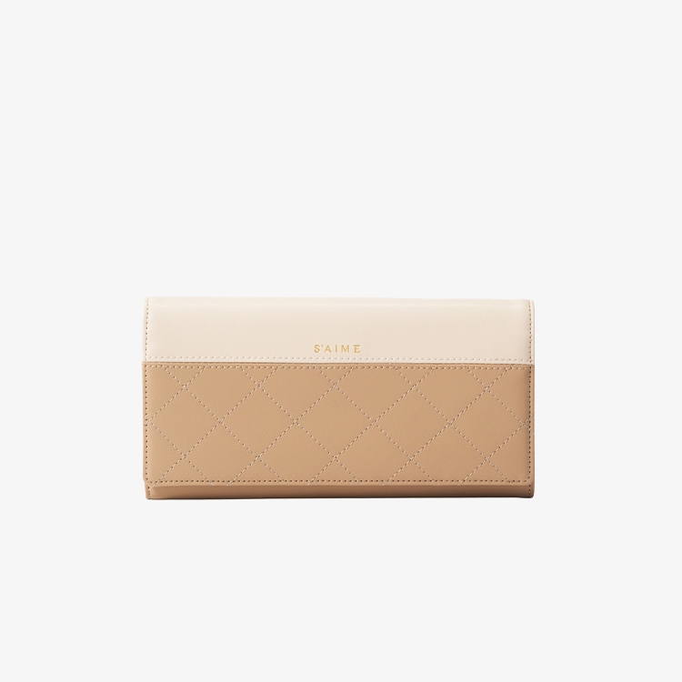 送料込★S’AIME★真皮RFID菱格撞色長夾★本革 バイカラー長財布 S'AIME 真皮RFID菱格撞色長夾| 蝦皮購物