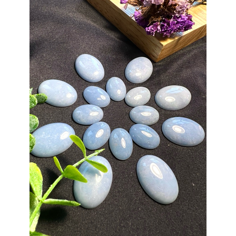 【Excellent Stone||愛石人】天使石Anhydrite 戒面 手作 橢圓 | 蝦皮購物