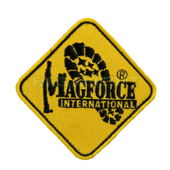 現貨 MAGFORCE 馬蓋先 黃色 黃黑 LOGO 品牌 電繡章 臂章 臂章 魔鬼氈 搞笑章 背章 布章 | 蝦皮購物