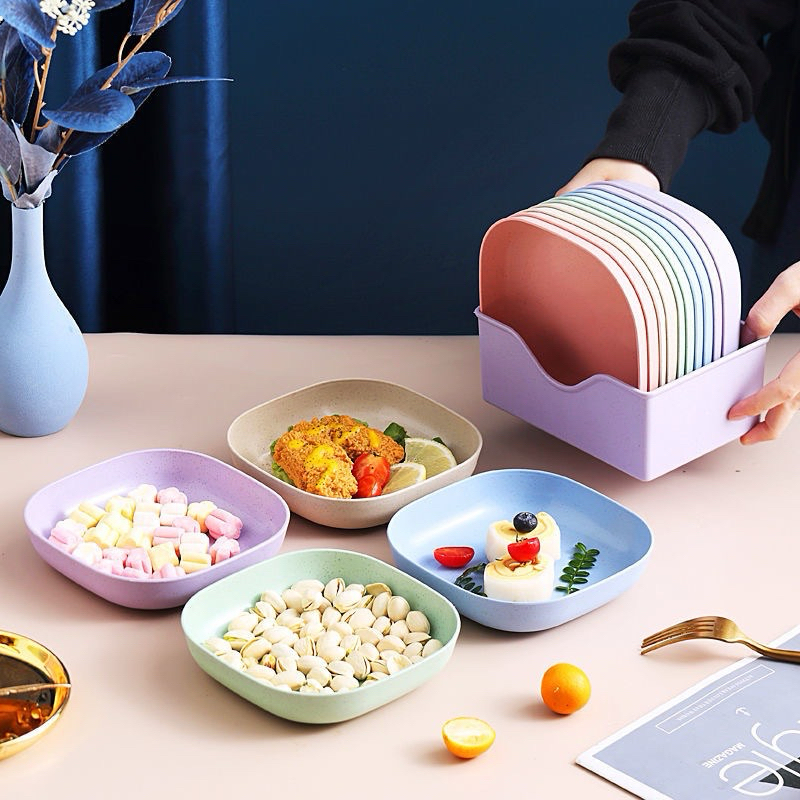 【現貨全新】日式餐桌吐骨碟十件套 家用骨碟 骨頭碟 小吃零食盤 塑料盤 餐桌垃圾盤 | 蝦皮購物