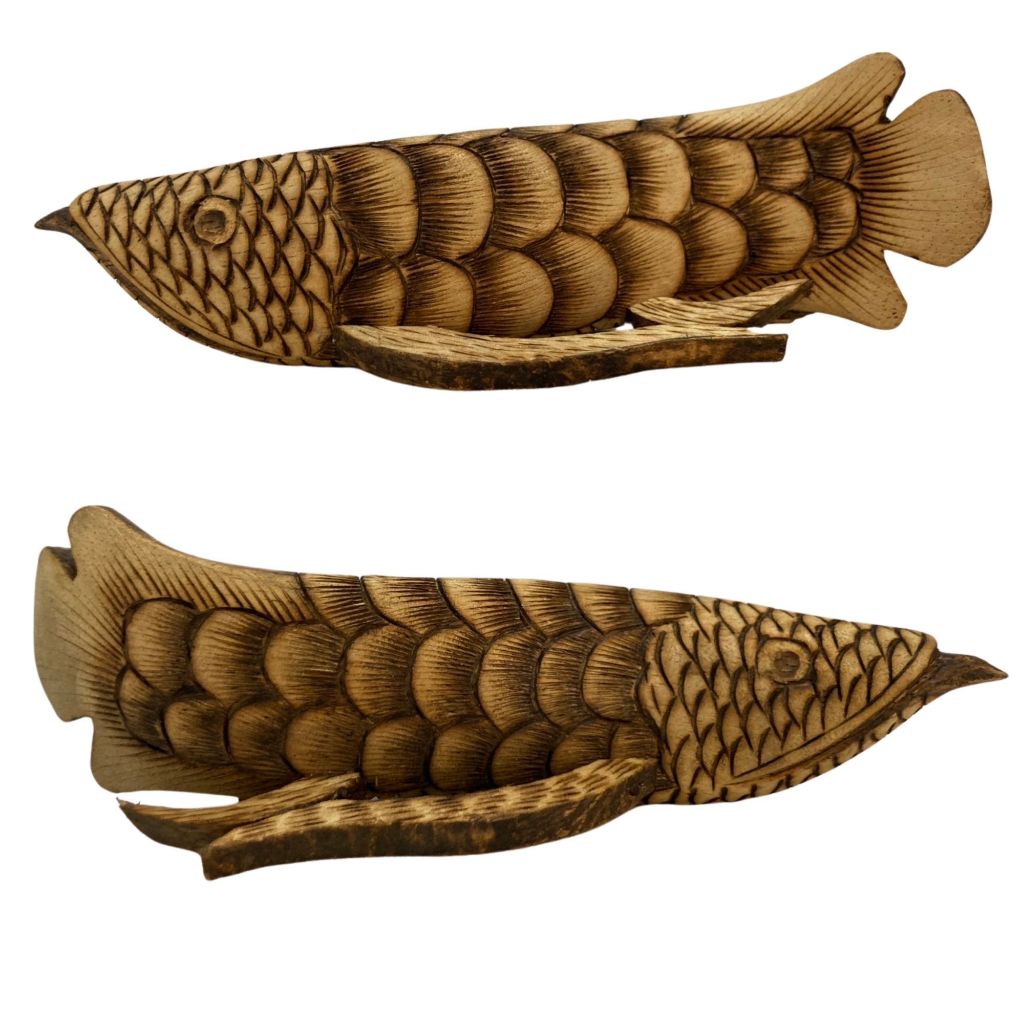 魚金龍魚原木雕刻魚實木金龍魚火雕藝術創意木雕火烤精品居家擺飾木雕火 