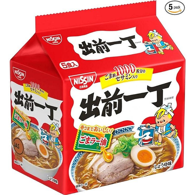 日清食品 出前一丁醬油 芝麻辣椒油+烤芝麻 5餐包 x 2 (共10餐) | 蝦皮購物