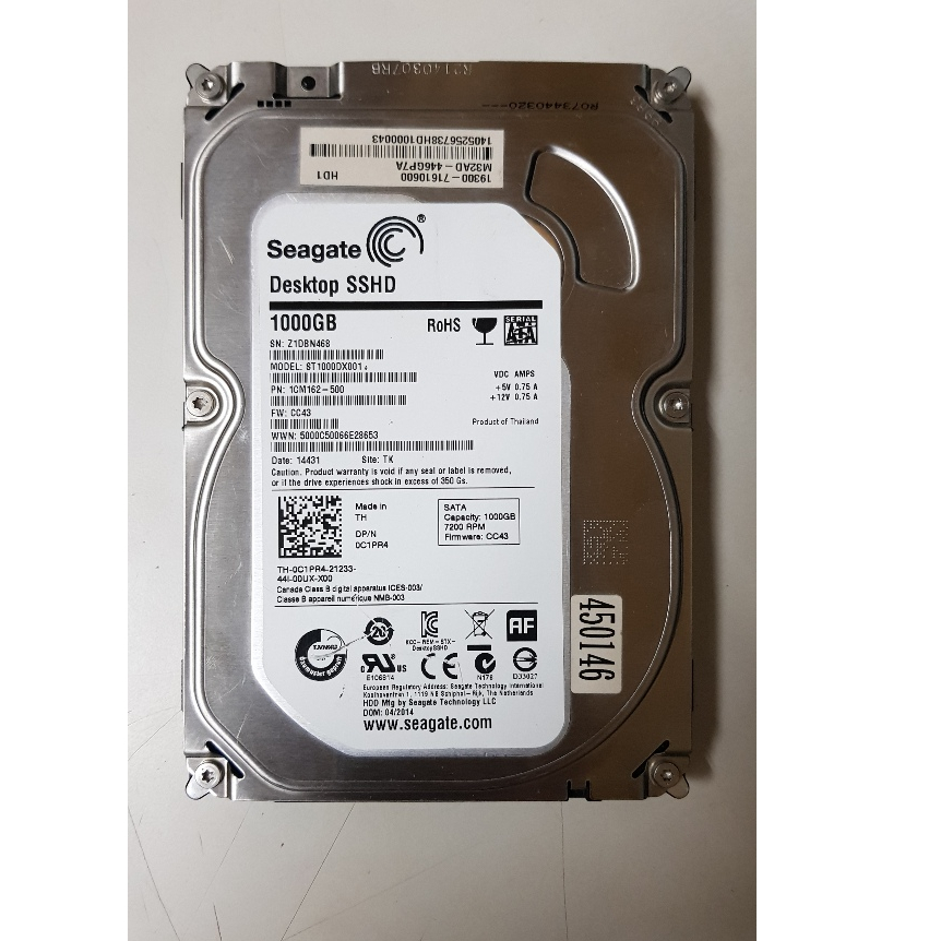希捷 Seagate 1TB 3.5吋 SATA3 SSHD 混合式硬碟 (ST1000DX001) 功能正常 | 蝦皮購物