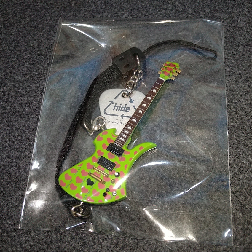 hide吉他模型吊飾/ guitar collection Fernandes Burny Yellow Heart