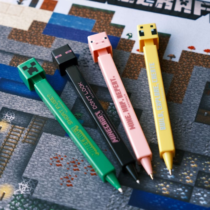 「現貨」日本進口 麥塊 Minecraft 我的世界自動鉛筆/原子筆 苦力帕 末影人 蜜蜂 骷髏 小豬 | 蝦皮購物