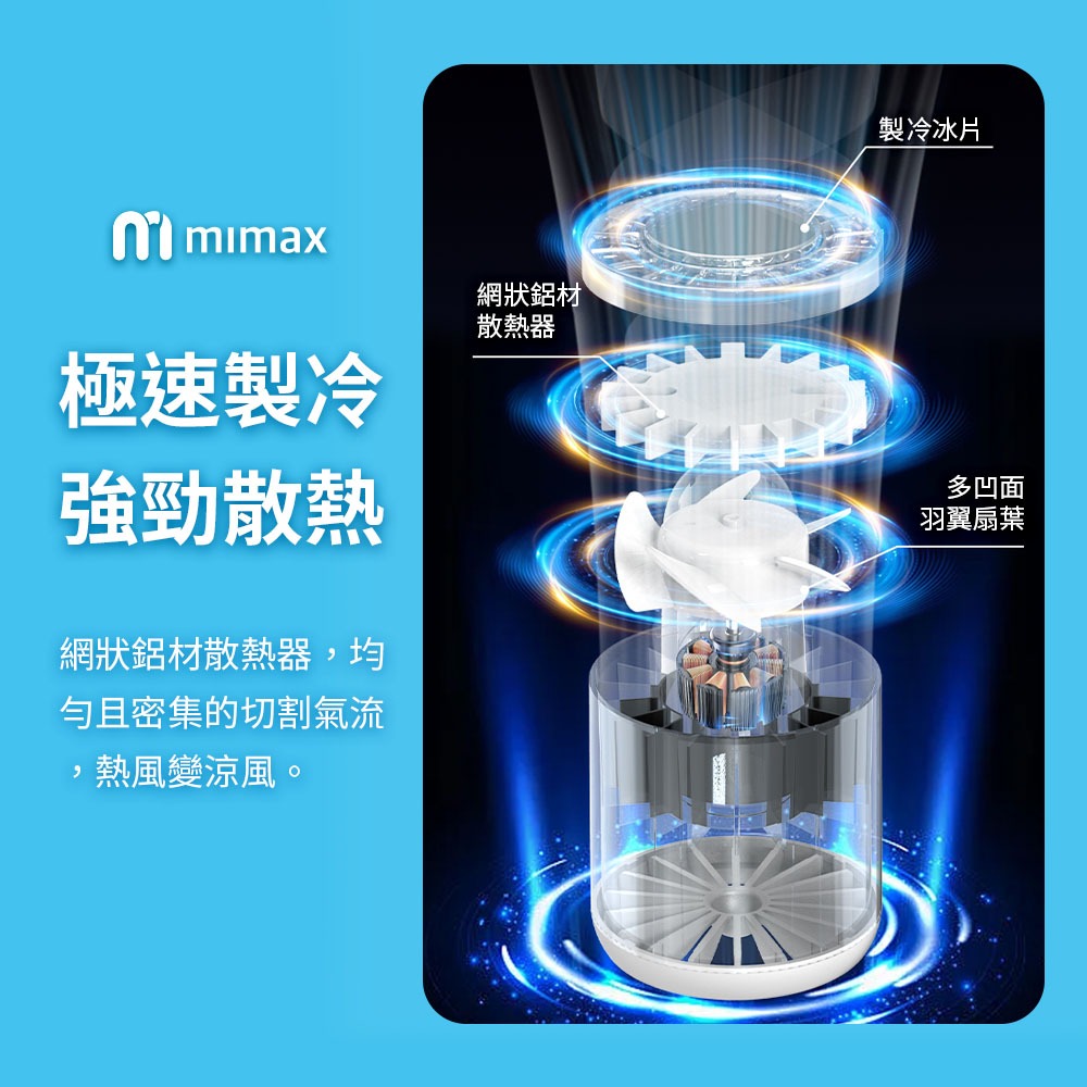 mimax】米覓半導體製冷手持電風扇24h出貨製冷冰敷隨身電扇製冷